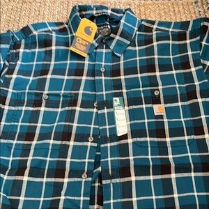 NWT Carhartt Men's Blue Plaid Shirt